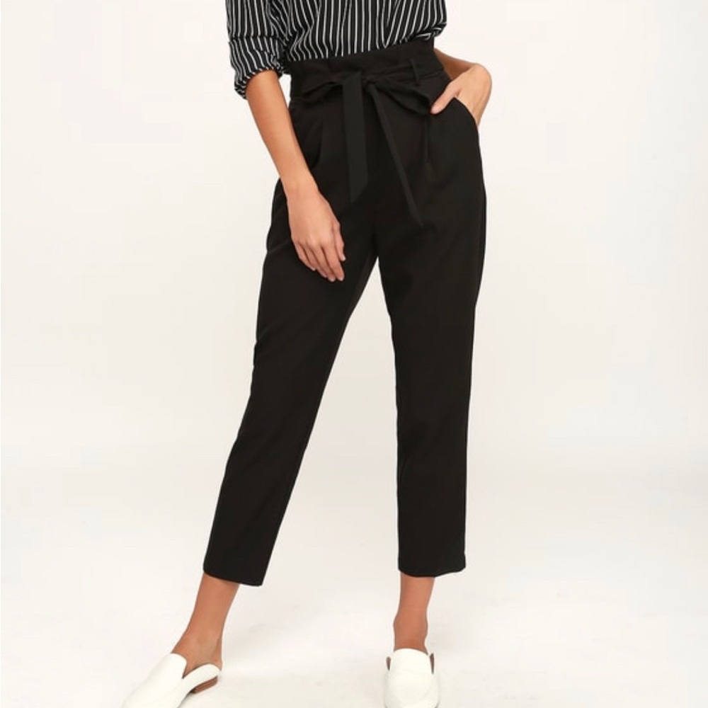 Lulus black paper bag waist pants